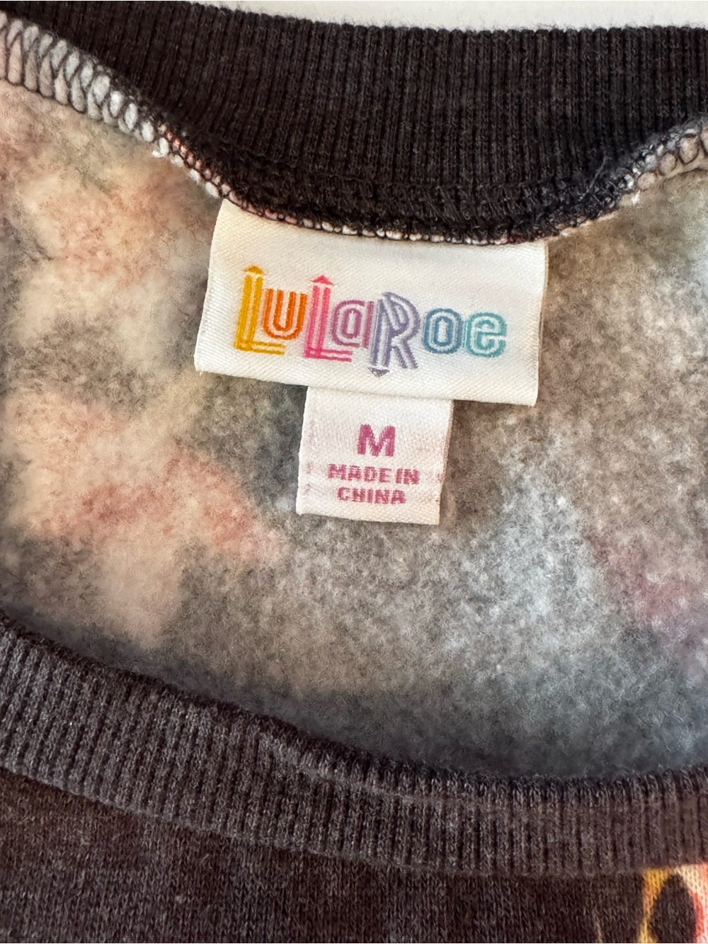 LuLaRoe Burgundy Floral Sweatshirt, Soft Warm Cozy Long Sleeves- size M - Picture 10 of 14